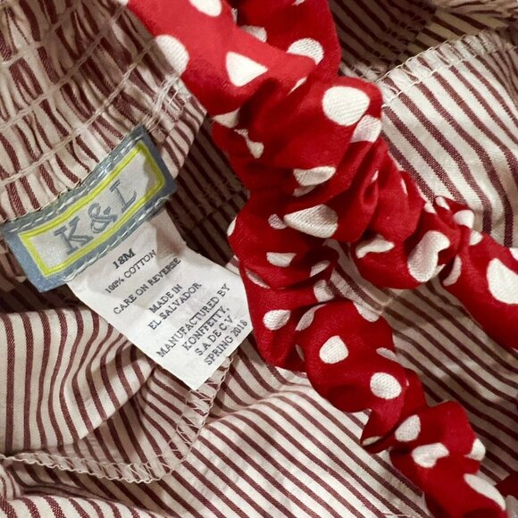 NEW K & L 18m Red Seersucker Embroidered Sailboat Swim Bathing Suit - Picture 5 of 5